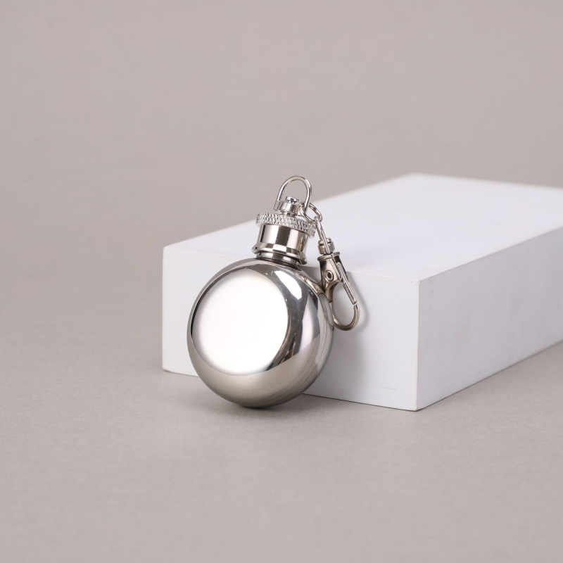 Recipient portabil rotund din oțel inoxidabil pentru vin, design minimalist modern