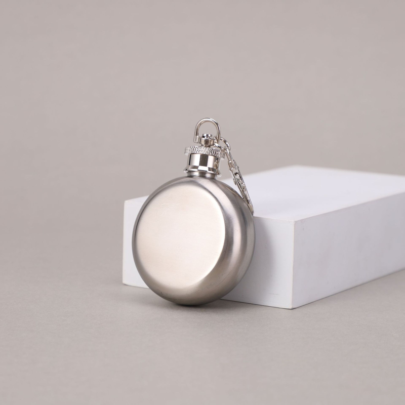 Recipient portabil rotund din oțel inoxidabil pentru vin, design minimalist modern