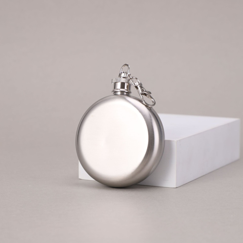 Recipient portabil rotund din oțel inoxidabil pentru vin, design minimalist modern