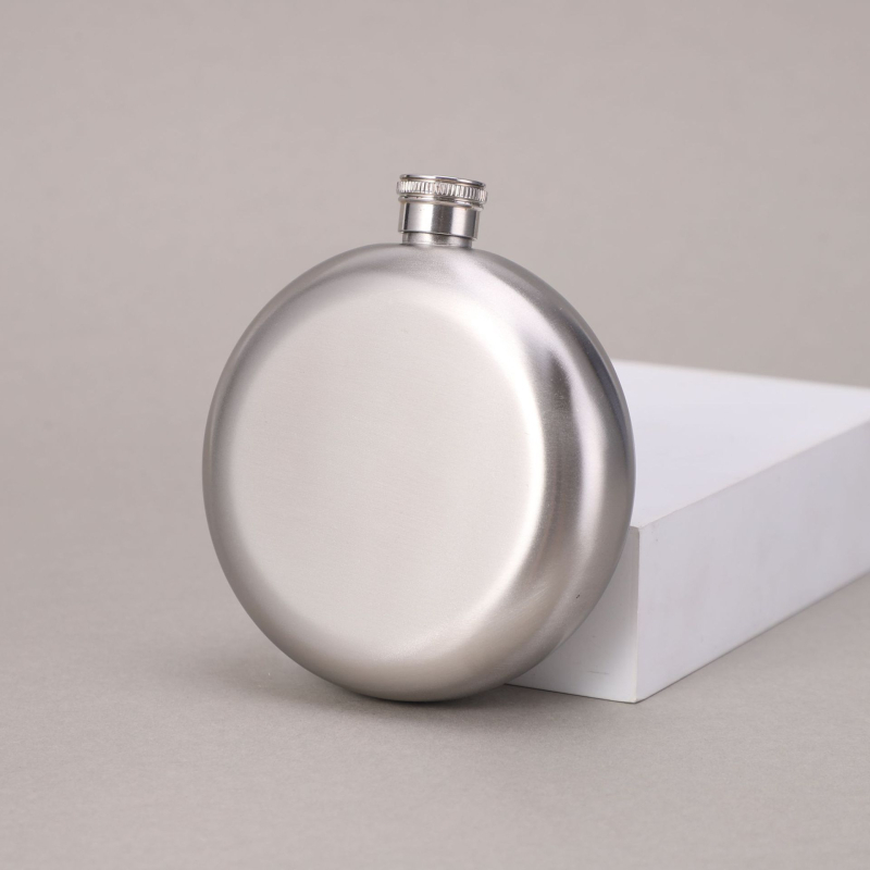 Recipient portabil rotund din oțel inoxidabil pentru vin, design minimalist modern