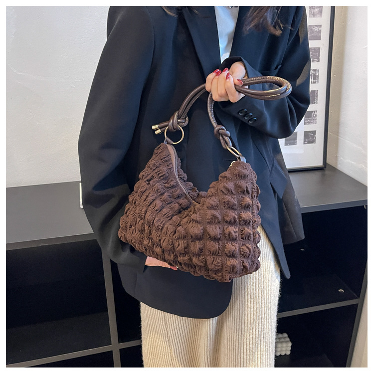 Ženska Dumpling Bag s dizajnom Cloud Bubble, svila tekstura, lagana svakodnevna crossbody torba