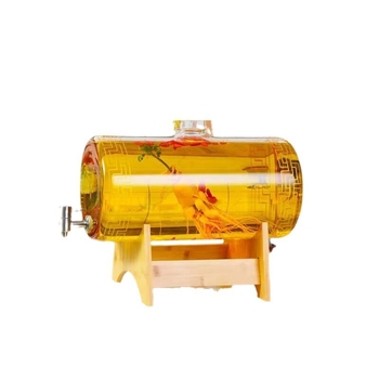 Baril orizontal din sticlă borosilicat pentru uz casnic, recipient sigilat cu robinet