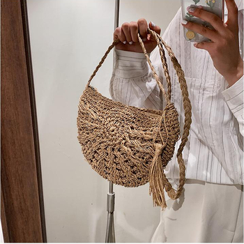 Ručna slamnata torba, crossbody torba za plažu, etnički stil