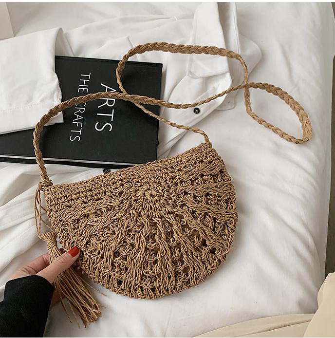 Ručna slamnata torba, crossbody torba za plažu, etnički stil