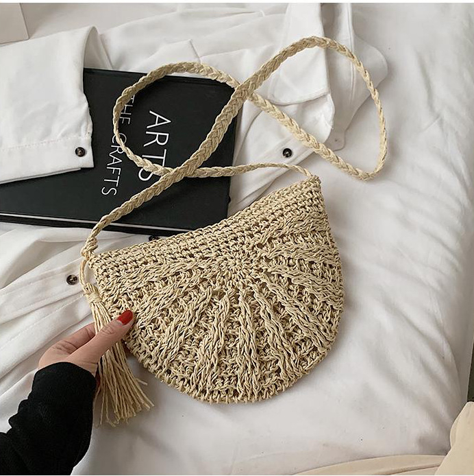 Ručna slamnata torba, crossbody torba za plažu, etnički stil
