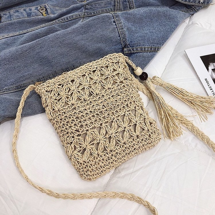 Ručna slamnata torba, crossbody torba za plažu, etnički stil