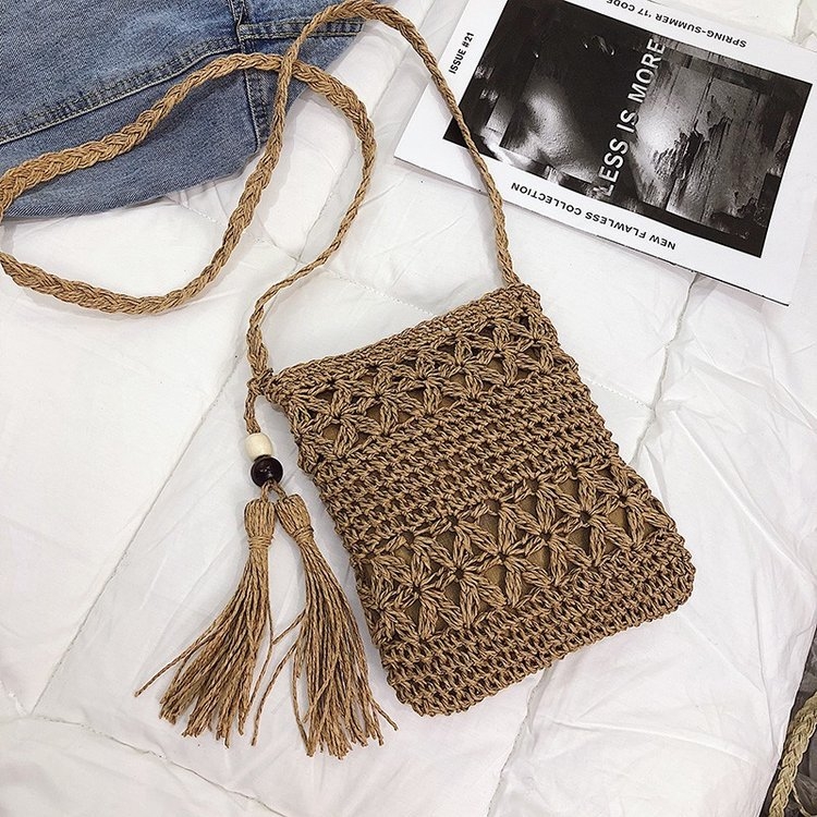 Ručna slamnata torba, crossbody torba za plažu, etnički stil