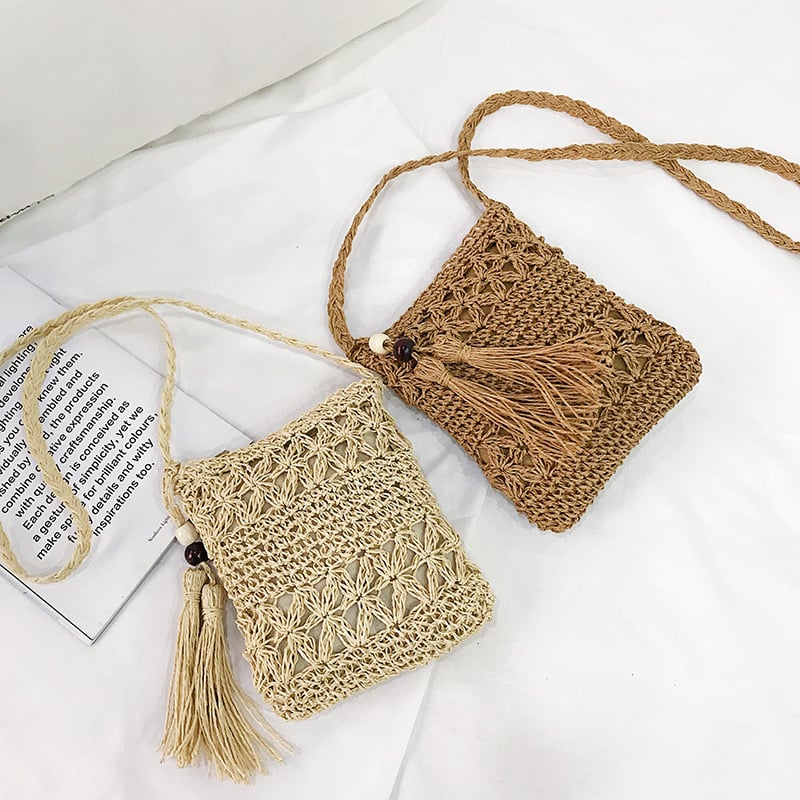 Ručna slamnata torba, crossbody torba za plažu, etnički stil