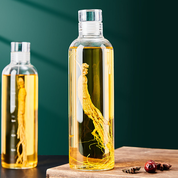 Sticlă din borosilicat pentru infuzie cu ginseng, sigilată și cu pereți groși, 0,5 kg, recipient gol pentru fabricarea vinului acasă