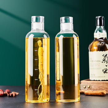Sticlă din borosilicat pentru infuzie cu ginseng, sigilată și cu pereți groși, 0,5 kg, recipient gol pentru fabricarea vinului acasă