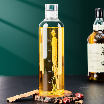 Sticlă din borosilicat pentru infuzie cu ginseng, sigilată și cu pereți groși, 0,5 kg, recipient gol pentru fabricarea vinului acasă