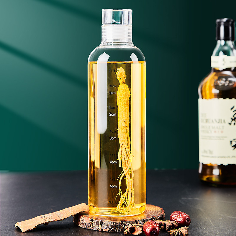 Sticlă din borosilicat pentru infuzie cu ginseng, sigilată și cu pereți groși, 0,5 kg, recipient gol pentru fabricarea vinului acasă