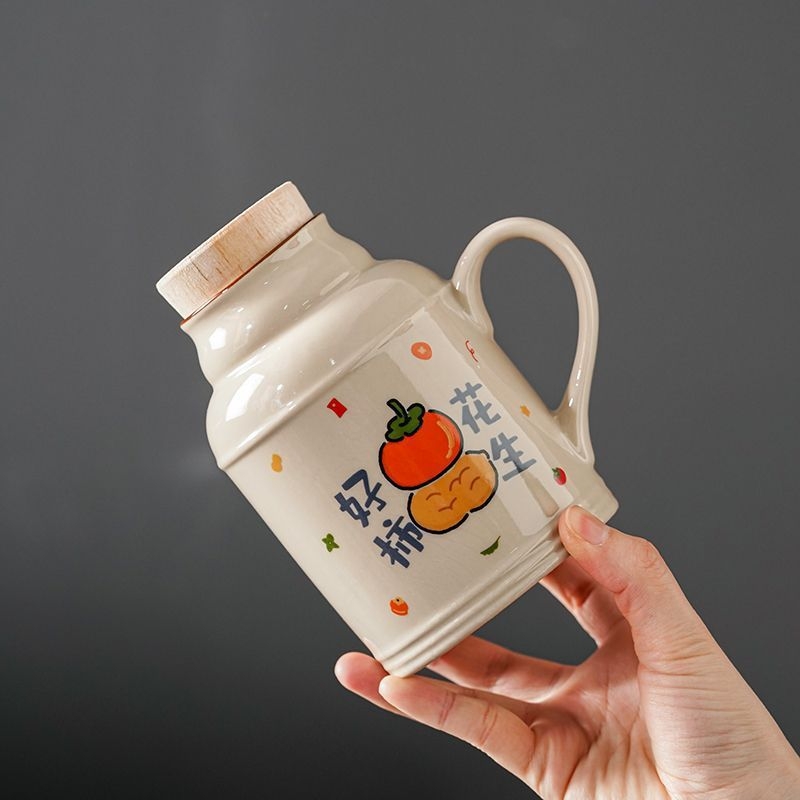 Ceainic ceramic cu capac pentru uz casnic, capacitate mare, set cadou pentru prepararea ceaiului, protecție împotriva arsurilor, mic termos și ceșuță