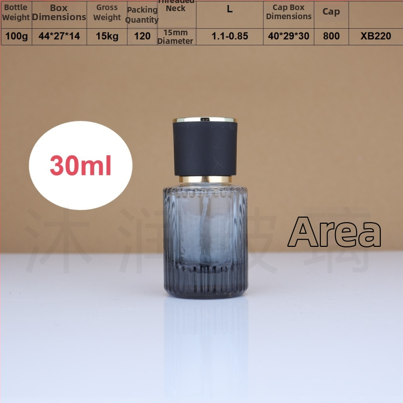 Farebné sklenené fľaštičky na parfum so rozprašovacím uzáverom, zvislé pruhy, 30 ml / 50 ml