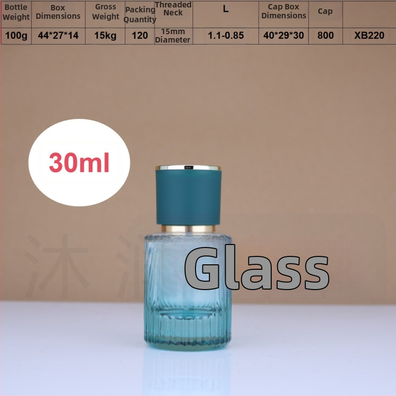 Farebné sklenené fľaštičky na parfum so rozprašovacím uzáverom, zvislé pruhy, 30 ml / 50 ml