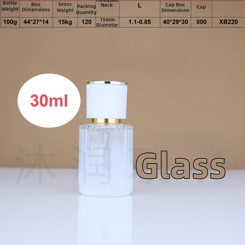 Farebné sklenené fľaštičky na parfum so rozprašovacím uzáverom, zvislé pruhy, 30 ml / 50 ml