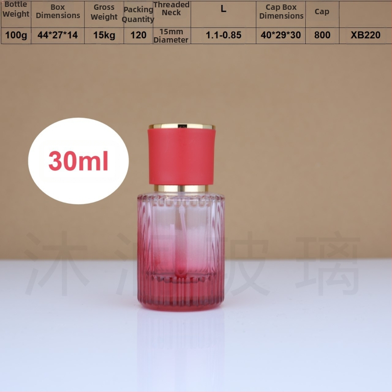 Farebné sklenené fľaštičky na parfum so rozprašovacím uzáverom, zvislé pruhy, 30 ml / 50 ml
