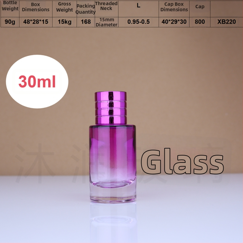 Farebné sklenené fľaštičky na parfum so rozprašovacím uzáverom, zvislé pruhy, 30 ml / 50 ml