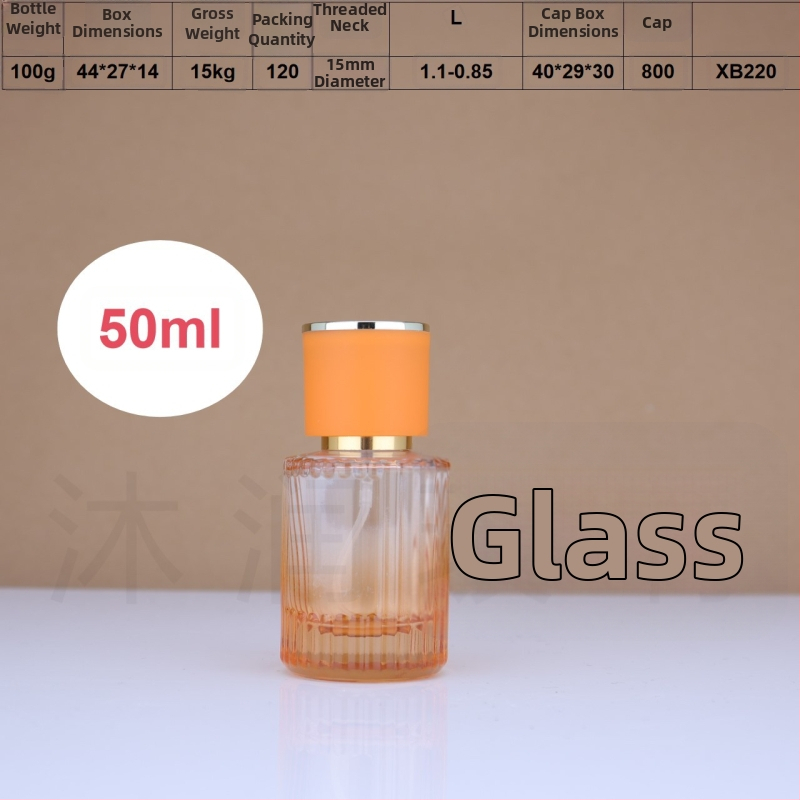 Farebné sklenené fľaštičky na parfum so rozprašovacím uzáverom, zvislé pruhy, 30 ml / 50 ml