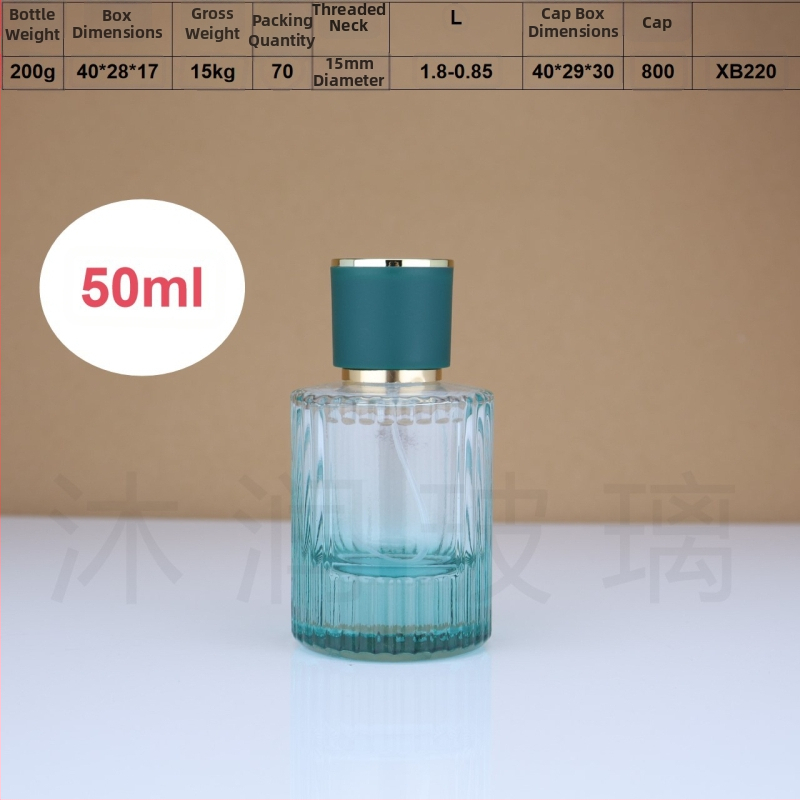 Farebné sklenené fľaštičky na parfum so rozprašovacím uzáverom, zvislé pruhy, 30 ml / 50 ml