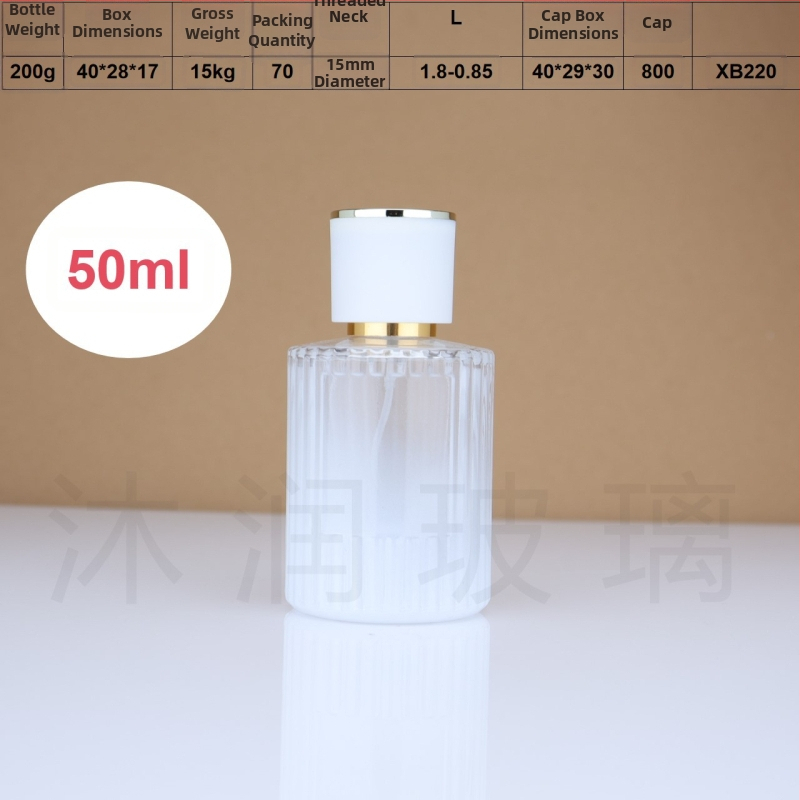 Farebné sklenené fľaštičky na parfum so rozprašovacím uzáverom, zvislé pruhy, 30 ml / 50 ml