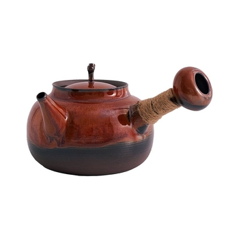 În stoc: ceainic Gongfu din lut roșu, ceramică cu glazură de sobă, finisaj variat, mâner de ridicare, pentru exterior