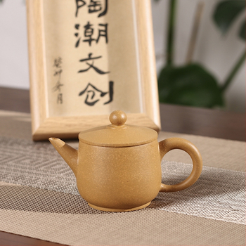 Ceainic Chaozhou Duan Ni din lut purpuriu nisipos, turnat manual, gură largă, capacitate mică, stil Kung Fu, ceainic de ceai chinezesc retro
