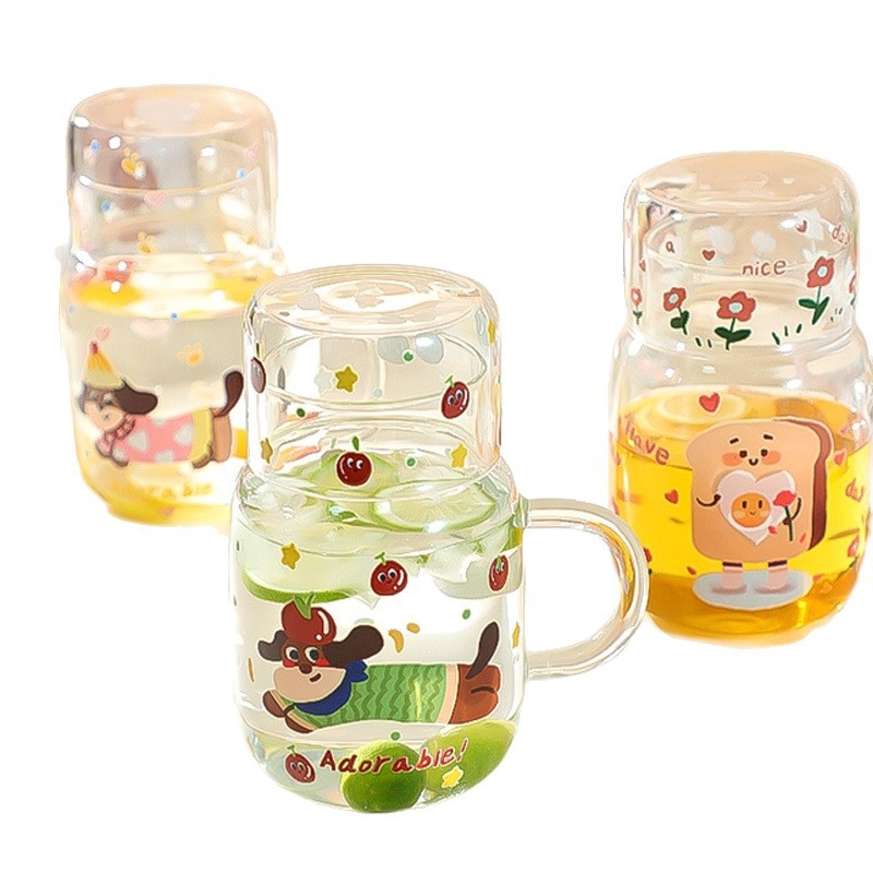 Cană din sticlă borosilicată pentru apă rece, senzație de lux discret, capacitate mare, ceainic cu două utilizări pentru uz casnic, ceașcă de lapte