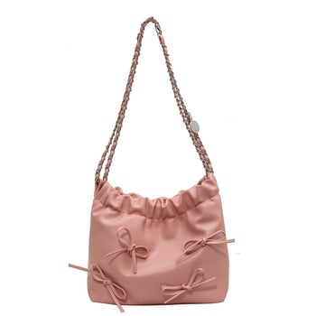 PU bucket torba s mašnicom, kompaktna torba za rame i crossbody