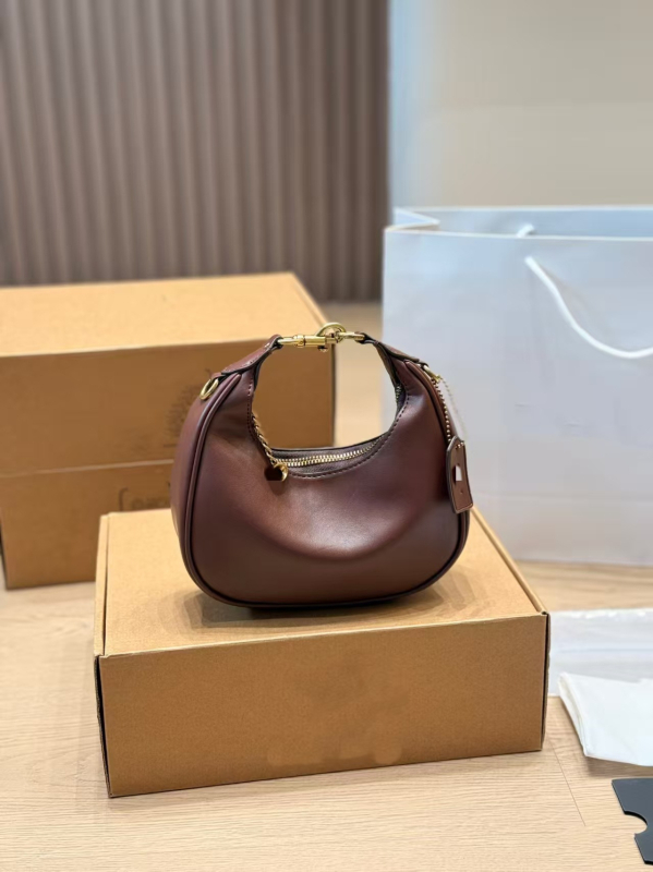 Mini torbica od prave kože u obliku polumjeseca, vintage stil, za rameni ili crossbody nošenje, svakodnevna elegancija