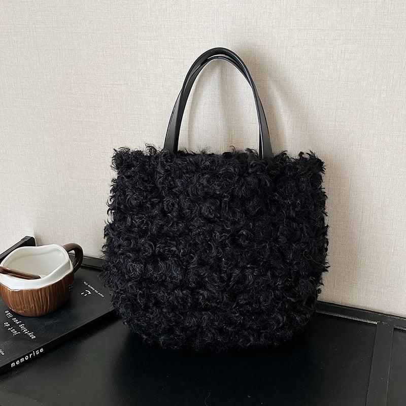 Ženska putna torba od mekanog ovčjeg pliša, minimalistički dizajn, svestrana tote torba uz mogućnost crossbody