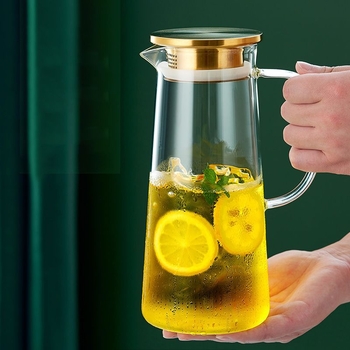 Ceainic din sticlă borosilicată, rezistent la temperaturi ridicate, capacitate mare, pentru uz casnic și restaurante