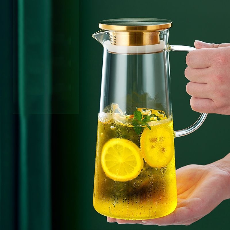 Ceainic din sticlă borosilicată, rezistent la temperaturi ridicate, capacitate mare, pentru uz casnic și restaurante