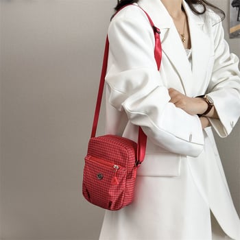 Ženska torbica od najlona s kariranim uzorkom, lagana, svestrana, mala crossbody torbica za rame