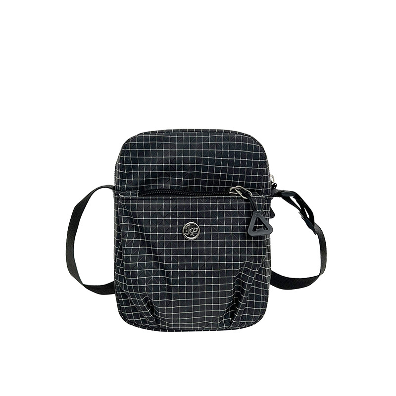 Ženska torbica od najlona s kariranim uzorkom, lagana, svestrana, mala crossbody torbica za rame