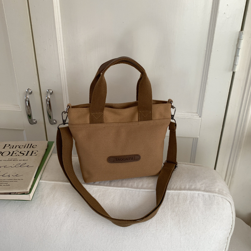 Platnena torba u korejskom stilu za žene, minimalistička jednobojna, svestrana za ramenu i crossbody
