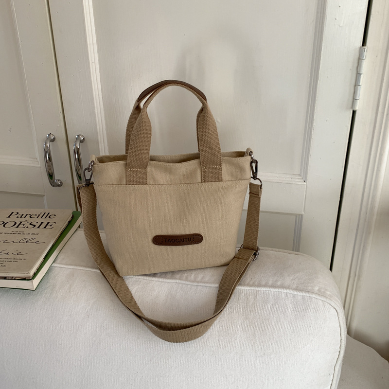 Platnena torba u korejskom stilu za žene, minimalistička jednobojna, svestrana za ramenu i crossbody