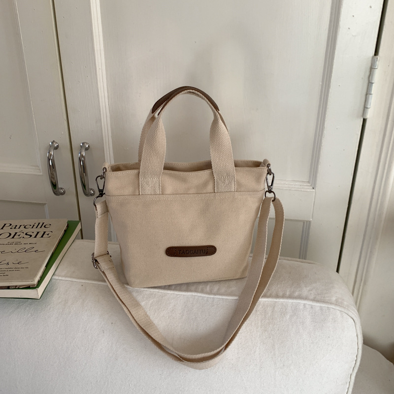 Platnena torba u korejskom stilu za žene, minimalistička jednobojna, svestrana za ramenu i crossbody