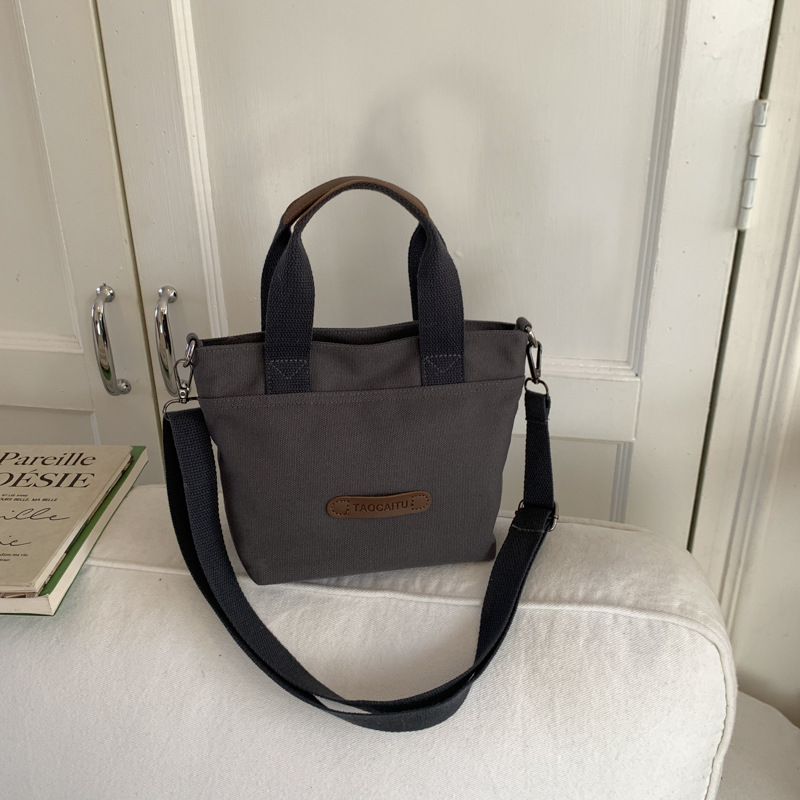 Platnena torba u korejskom stilu za žene, minimalistička jednobojna, svestrana za ramenu i crossbody