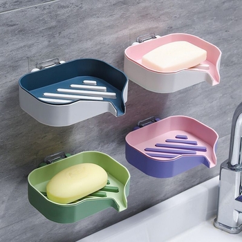 Suport de săpun cu două niveluri, montaj pe perete, fără găuri, baie, design animat