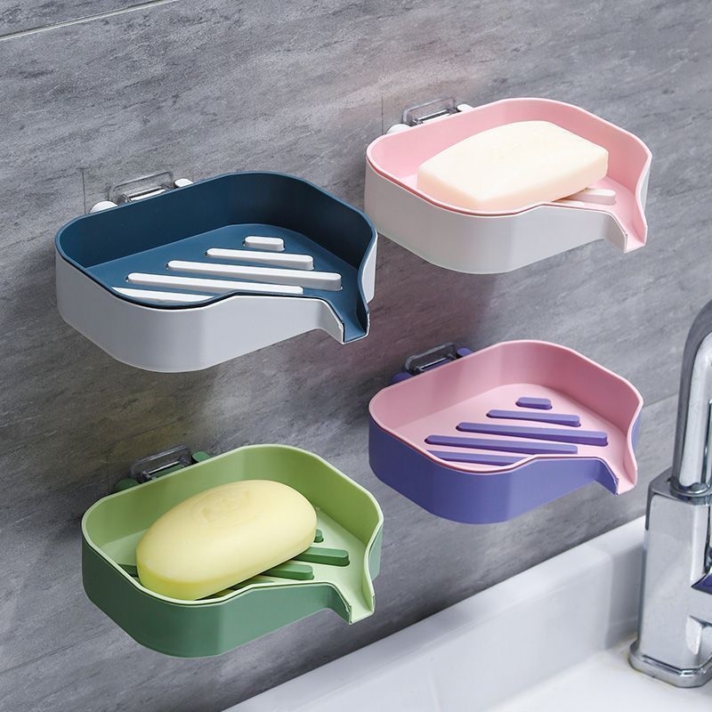 Suport de săpun cu două niveluri, montaj pe perete, fără găuri, baie, design animat