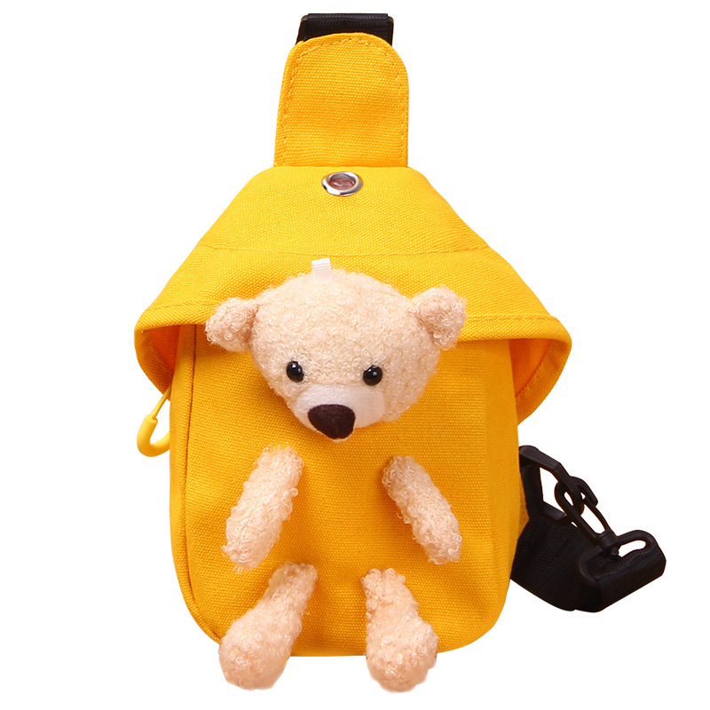 Platnena crossbody torba s medvjedom, sladak crtani dizajn, mini veličina