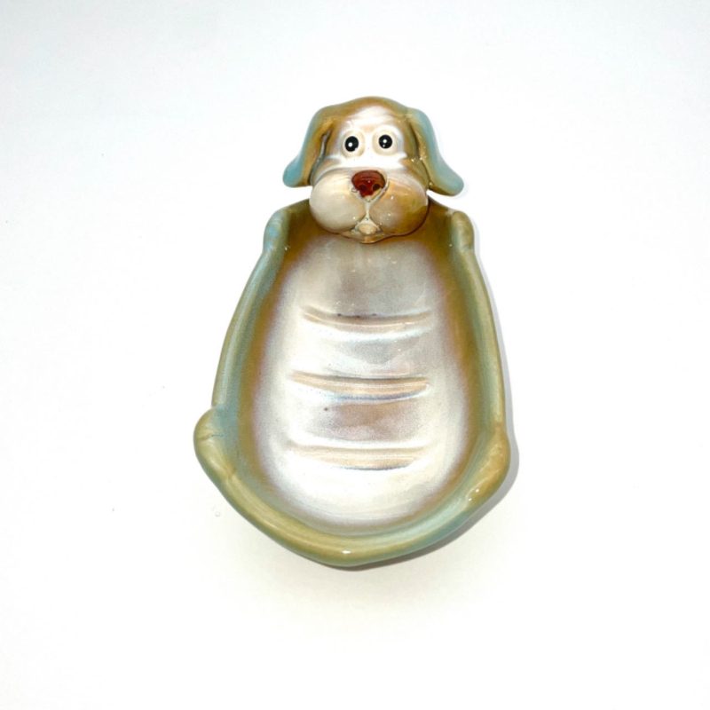 Săpunieră ceramică cu motiv animal, stil european, drenaj, dublu nivel