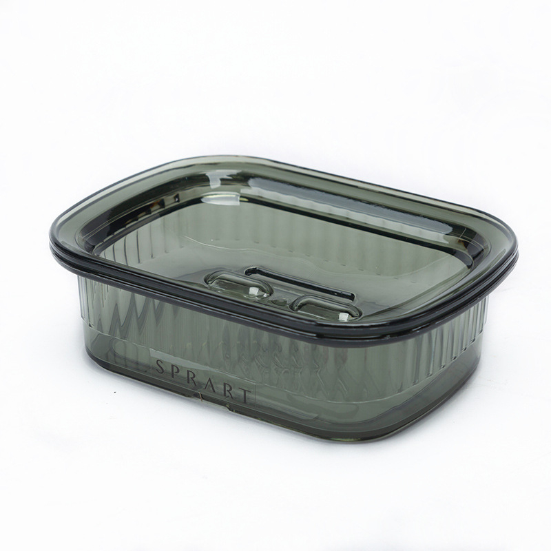 Cutie de săpun din plastic cu două straturi, pentru baie, cu drenaj, portabil