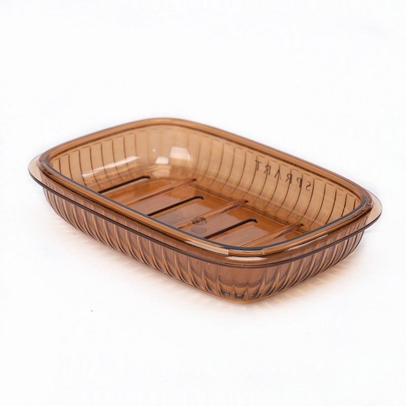 Cutie de săpun din plastic cu două straturi, pentru baie, cu drenaj, portabil