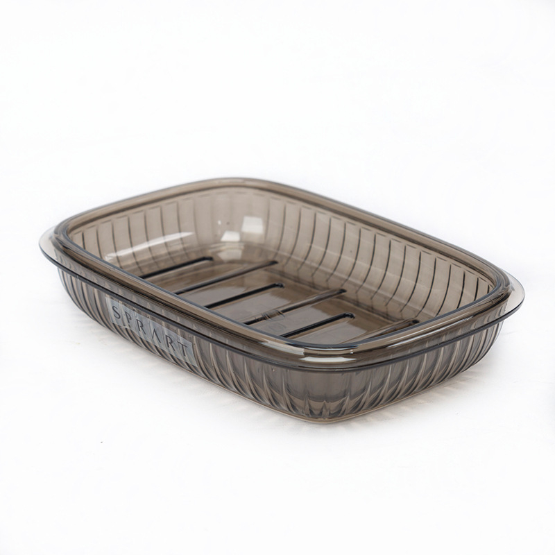 Cutie de săpun din plastic cu două straturi, pentru baie, cu drenaj, portabil
