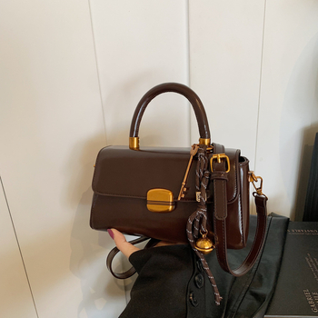 Ženska torba u korejskom stilu, visoke kvalitete retro dizajn, proljeće 2026 izdanje, torba preko ramena i crossbody, mala kvadratna PU kožna torba