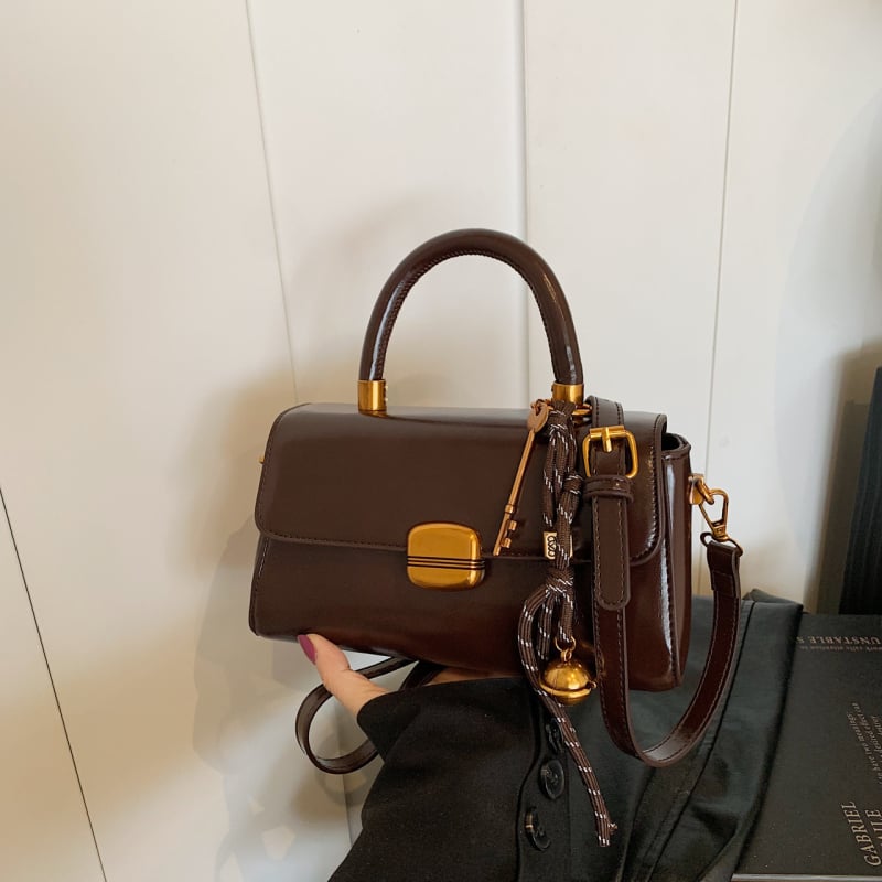 Ženska torba u korejskom stilu, visoke kvalitete retro dizajn, proljeće 2026 izdanje, torba preko ramena i crossbody, mala kvadratna PU kožna torba