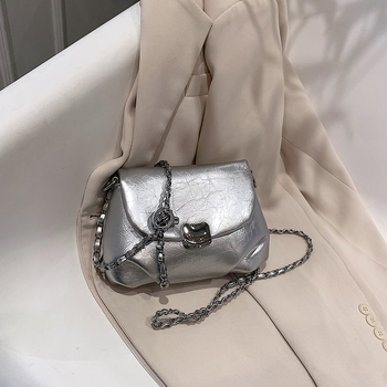 Damska nišna torba s lancem preko ramena, crossbody, plisirana, ljeto 2026