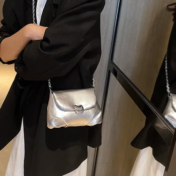 Damska nišna torba s lancem preko ramena, crossbody, plisirana, ljeto 2026